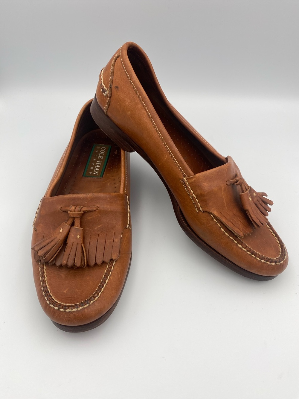 Cole Haan Brown Leather Tassel Kiltie Loafers